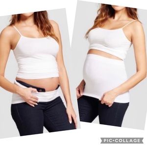 NEW! Set 2- Bella Band Maternity Belly Bands WHITE Size 1 Medium Waist Extenders